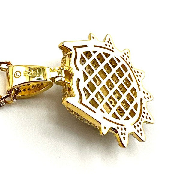 Iced out 18K Gold Plated over 925 Soild Sterling Silver Pitbull Necklace - Picture 5 of 9